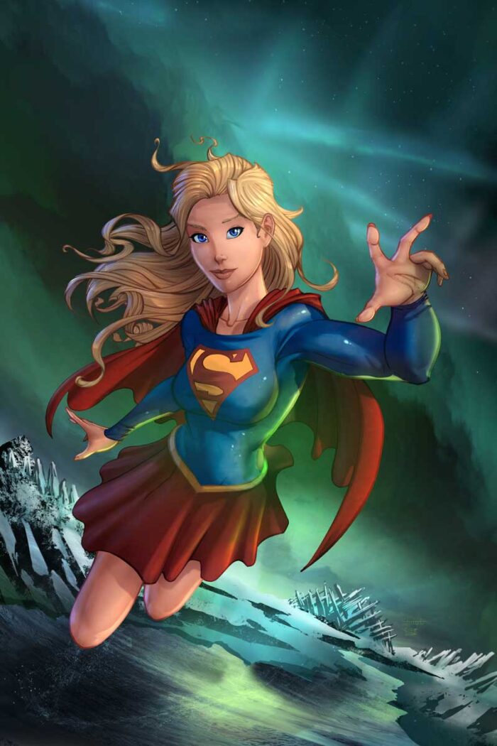 Supergirl Leaving the Fortress of Solitude