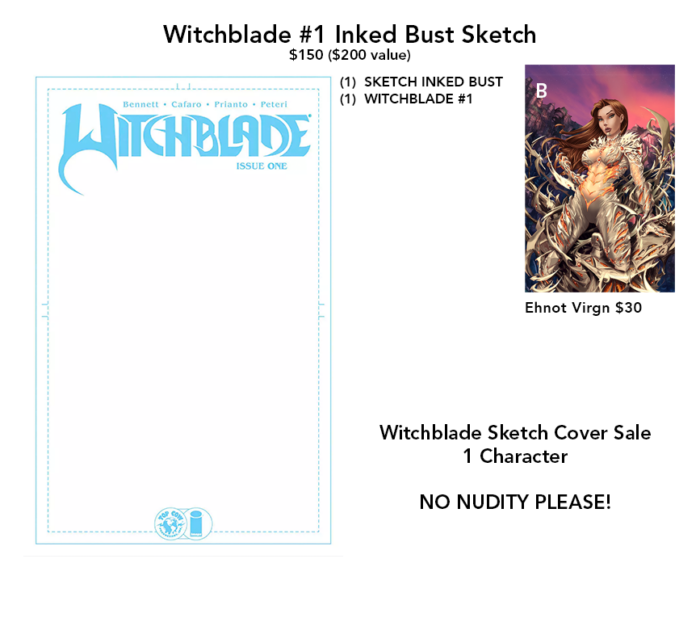 Witchblade #1 Sketch Sale!